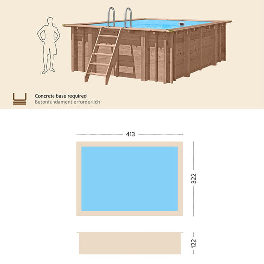 Piscina in Legno Rettangolare Seashell Happiness