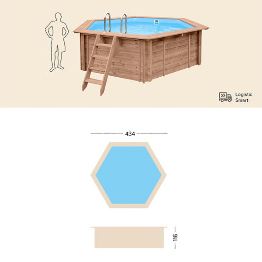 Piscina in Legno Esagonale Sunny Delight