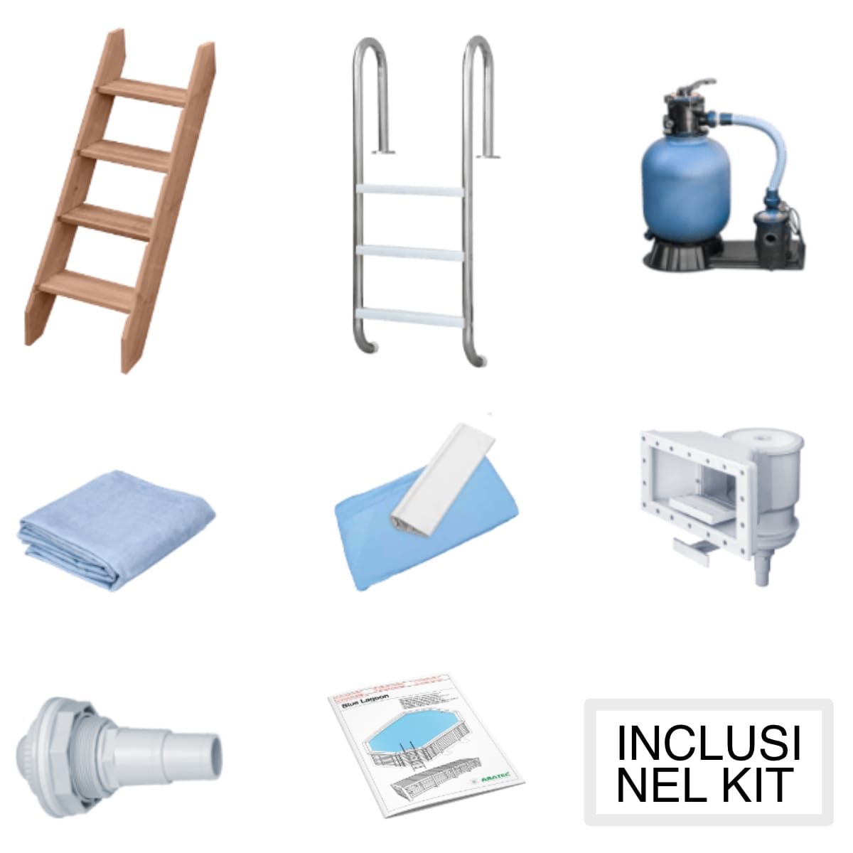 Kit Piscina in legno prodotti inclusi