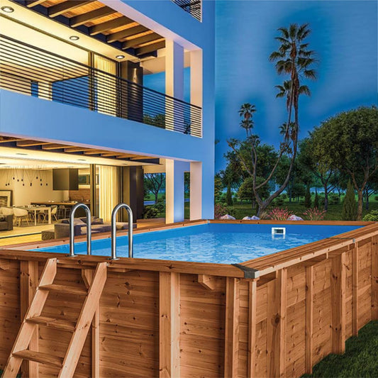 Piscina in Legno Rettangolare Amber Charm