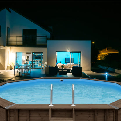 Piscina in Legno Ottagonale Blue Hawaii