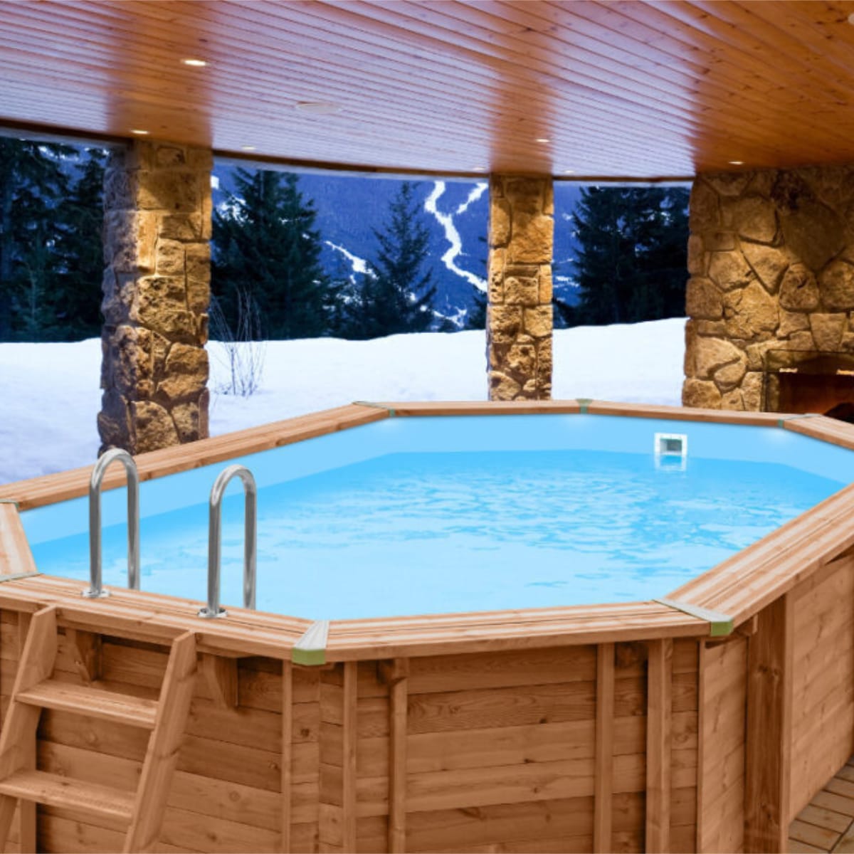 Piscina in Legno Ovale Blue Lagoon