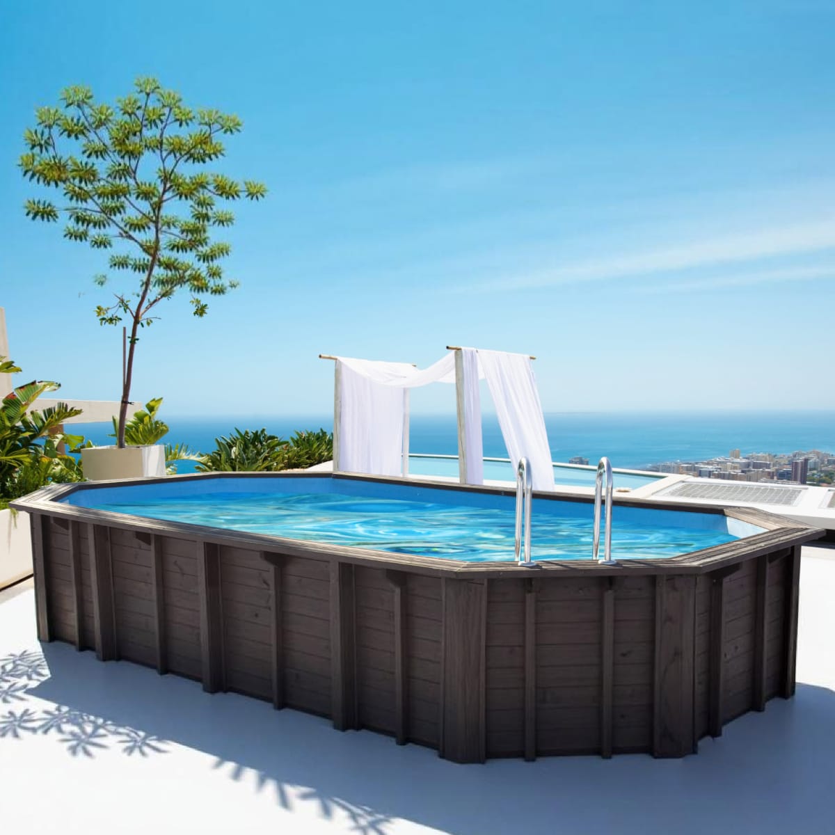 Piscina in Legno Ovale Premium Caviana