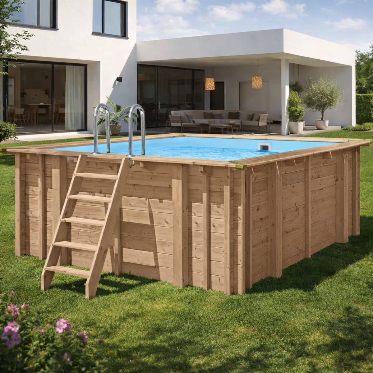 Piscina in Legno Rettangolare Joyful Sun