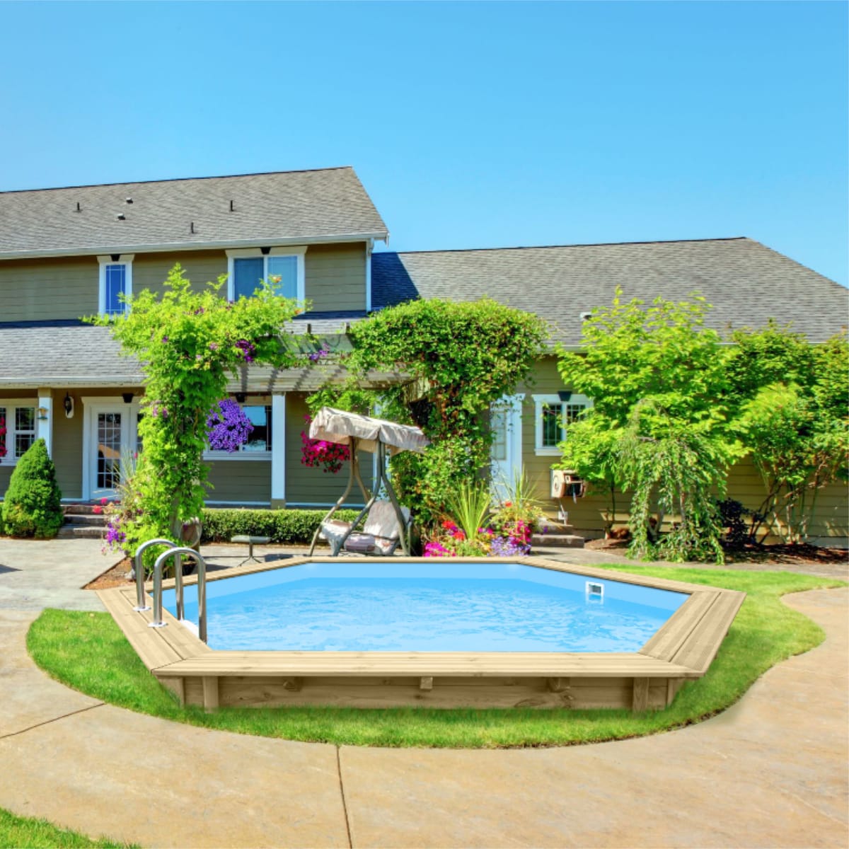Piscina in Legno Esagonale Summer Joy