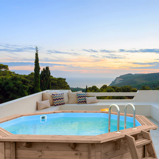 Piscina in Legno Ottagonale Tropical Sunshine