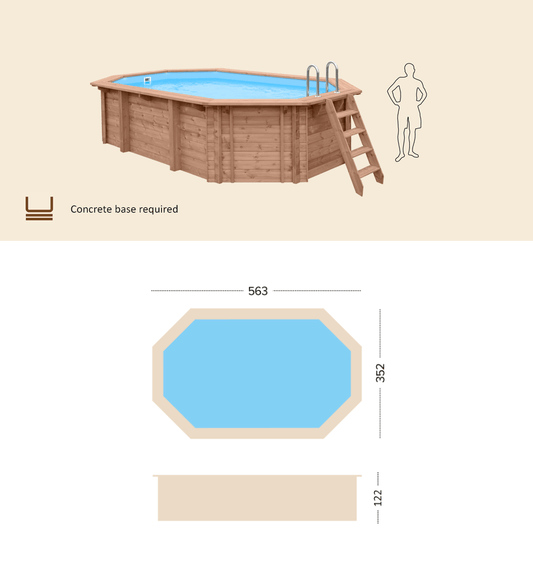 Piscina in Legno Ovale Blue Lagoon