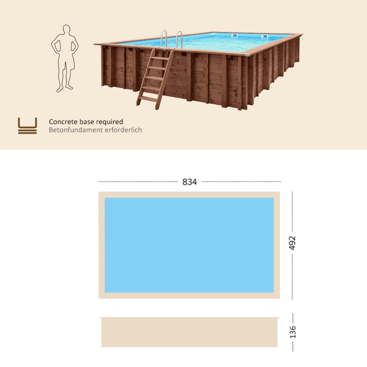 Piscina in Legno Rettangolare Premium Samar