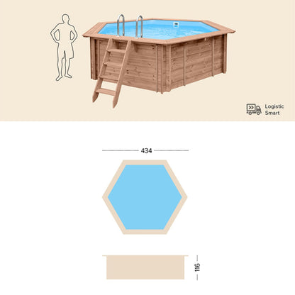 Piscina in Legno Esagonale Sunny Delight