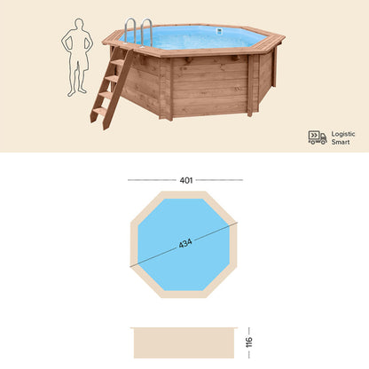 Piscina in Legno Ottagonale Tropical Sunshine